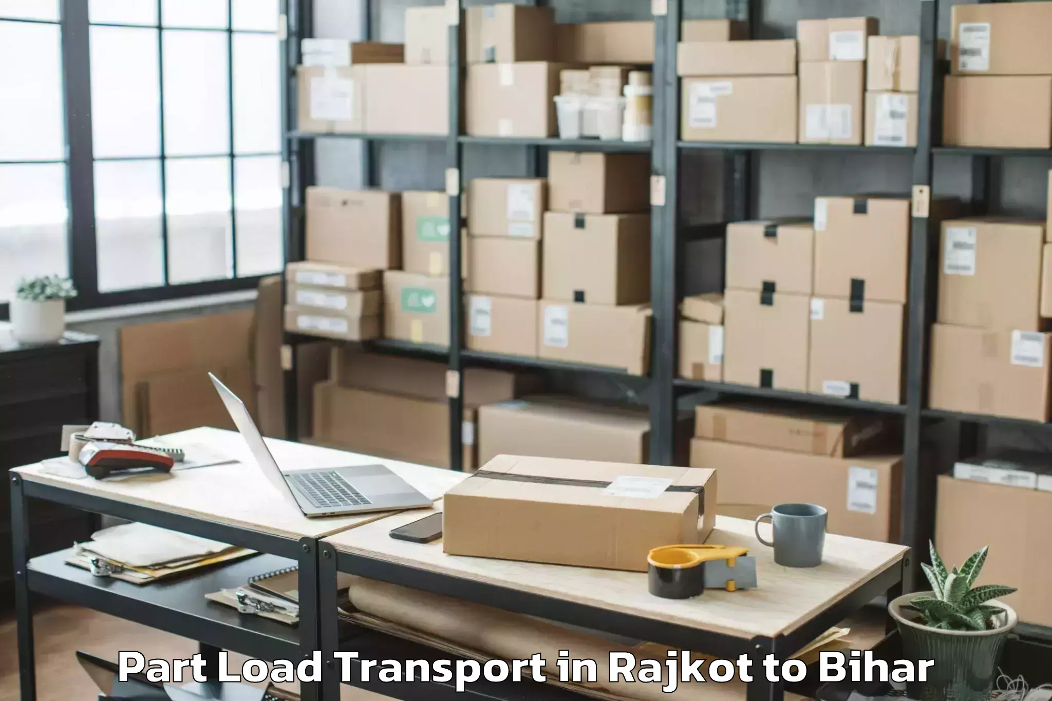 Professional Rajkot to Rohtas Part Load Transport